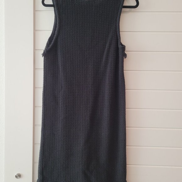 J Crew Beach Dress Black Crochet with Cute Fringe Boho - Picture 6 of 9